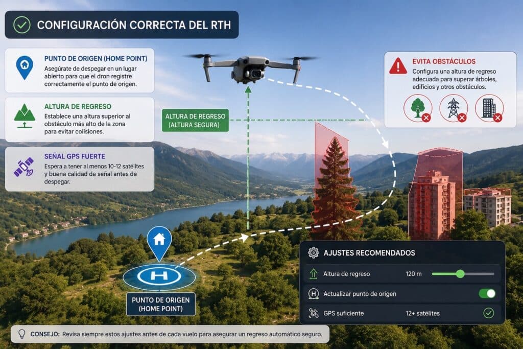 Configuración correcta del RTH