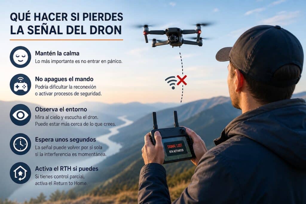 Qué hacer inmediatamente si pierdes la señal del dron